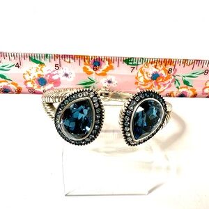 TWO Brighton Hinged Bangles:  Crystal cuff and Compass Star Medallion